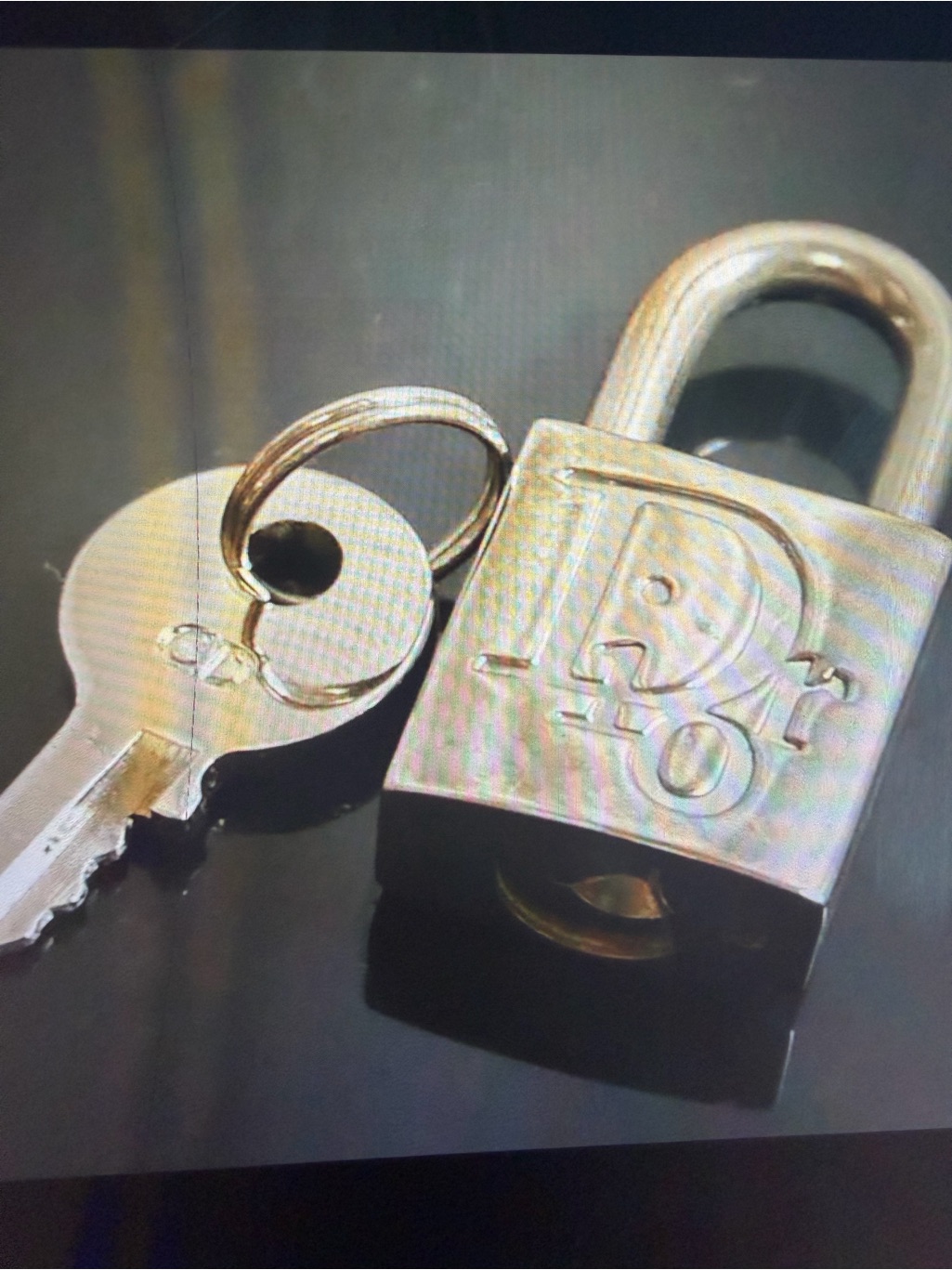 Dior Gold Tone Padlock And Key Charm Vtg Authentic